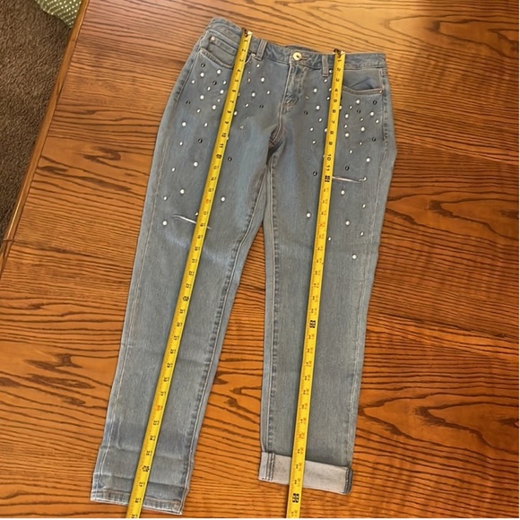 INC International Concepts Denim - Womens INC jeans size 8/29 bling pearl blue jeans 8 / 29 straight midrise jeans